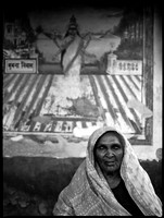 Old Woman with Mural