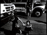 Mum and Daughter just out of the Bus
